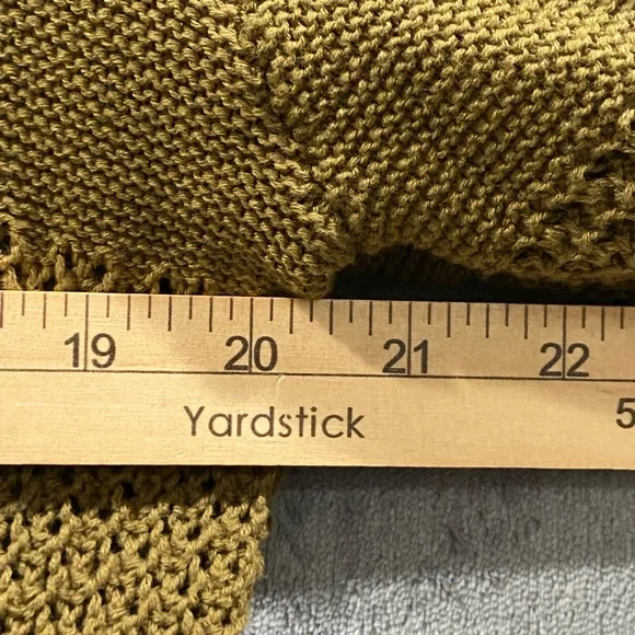 Rag & Bone Faye Sweater V Neck Pointelle Knit Military Olive Women’s Size M NWT - Picture 5 of 8